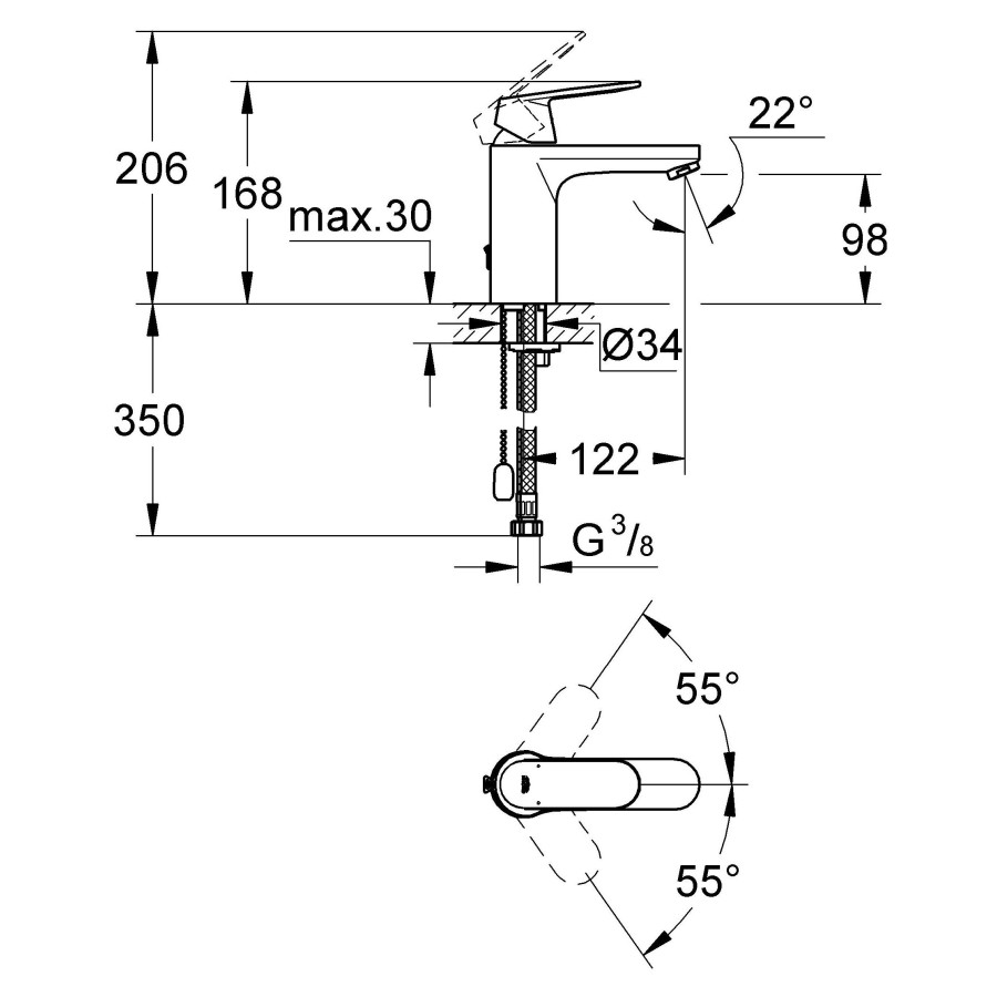 Смеситель для раковины Grohe Eurosmart Cosmopolitan 23326000