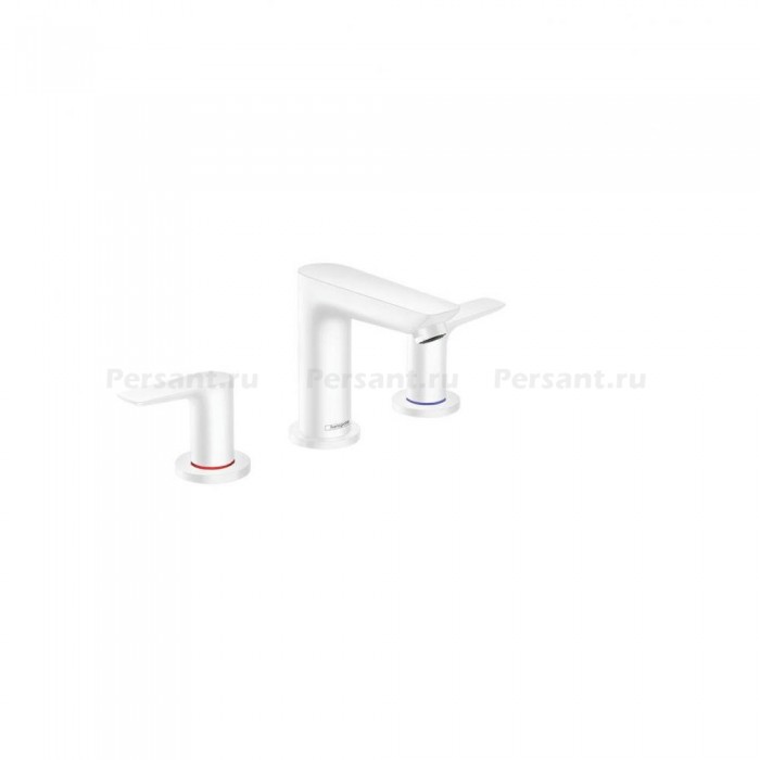 Смеситель для раковины hansgrohe Talis E 71733700 на 3 отверстия, со сливным гарнитуром, матовый белый