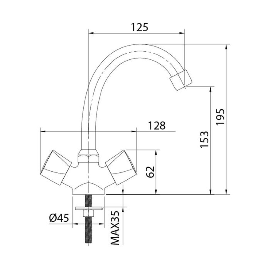 Смеситель для раковины Milardo Tring TRISB00M01