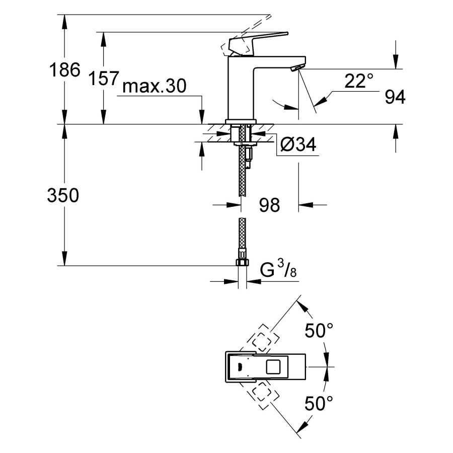 Смеситель для раковины Grohe Eurocube 2313200E