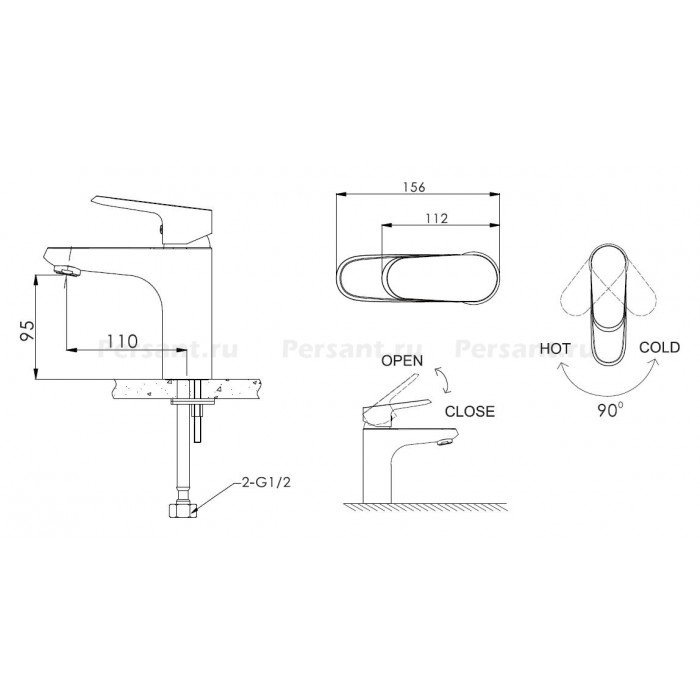 Смеситель для раковины Bravat PURE F1105161C хром