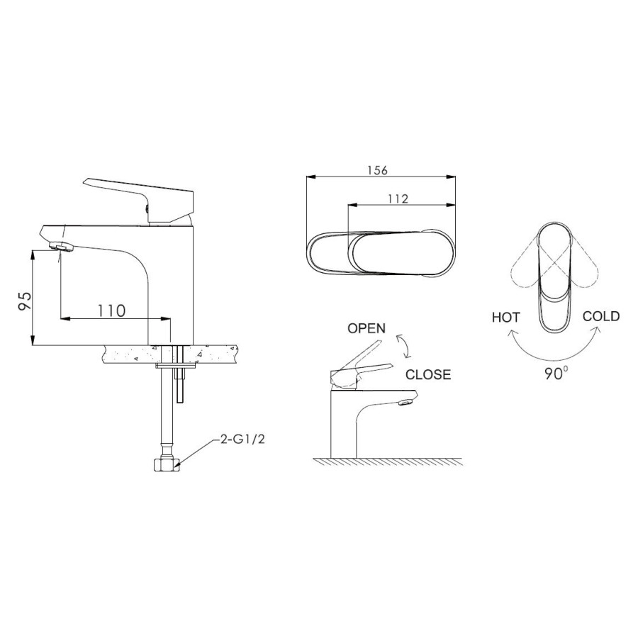 Смеситель для раковины Bravat PURE F1105161C