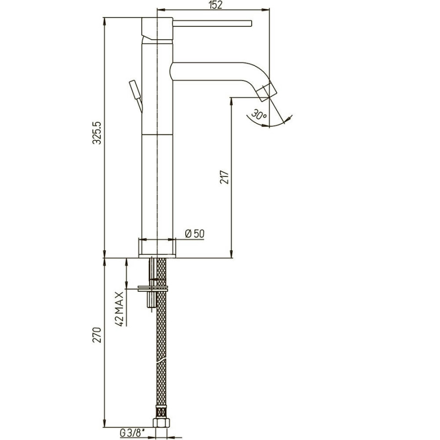 Смеситель для раковины Paini Cox 78CR205LLFTLMKM