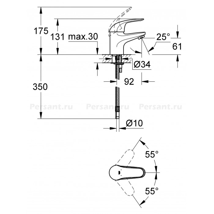 Смеситель для раковины Grohe Euroeco 32734000 хром