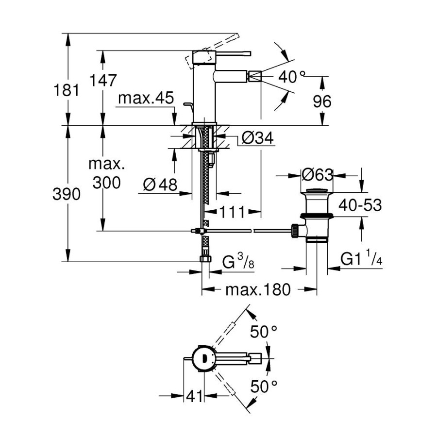 Смеситель для биде GROHE Essence+ 32935DL1