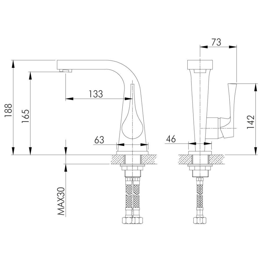 Смеситель для раковины Rossinka RS34 RS34-12U