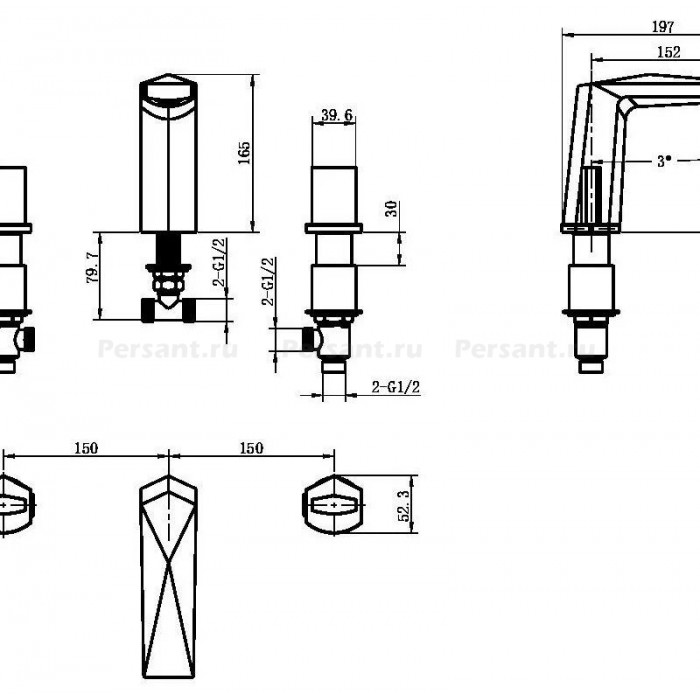 Смеситель для раковины Boheme Venturo 150-WCR-ICE