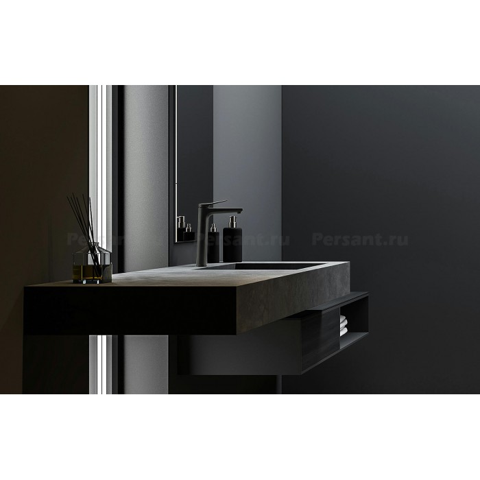 Смеситель для раковины Lemark Bronx LM3709BL с донным клапаном, черный матовый