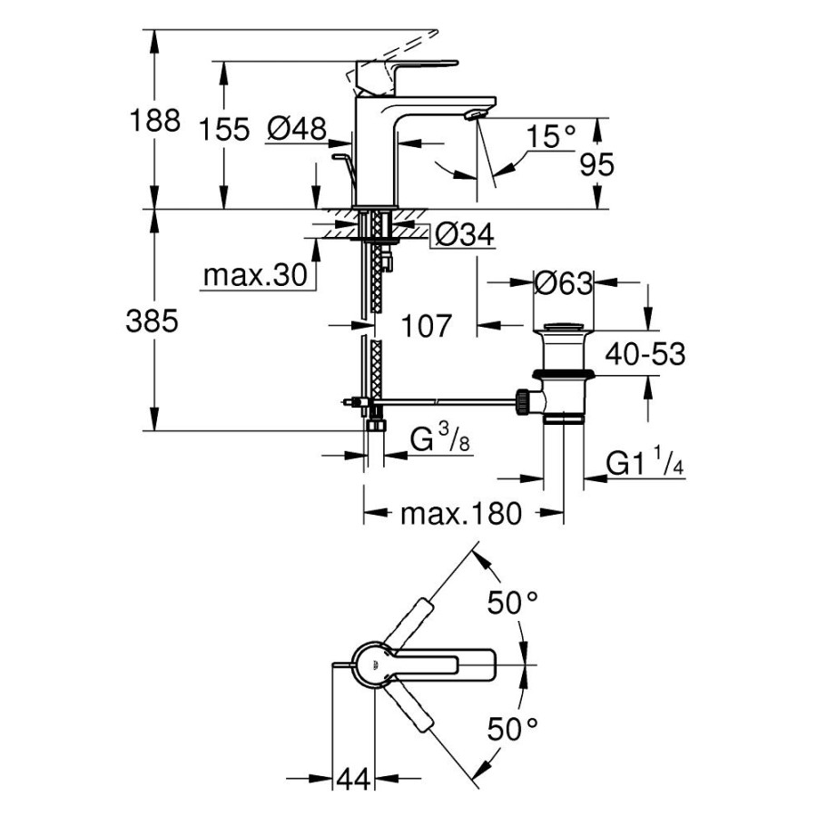 Смеситель для раковины GROHE Lineare 32109DC1