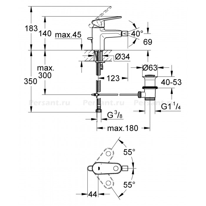 Смеситель для биде Grohe Europlus New 33241002 хром