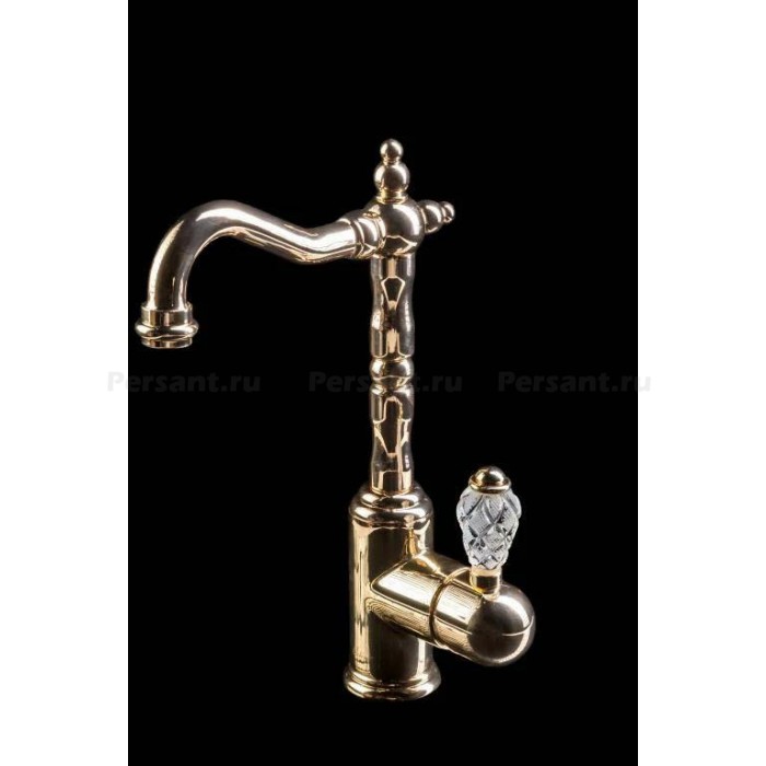 Смеситель для раковины Boheme Crystal 282-CRST золото глянцевое