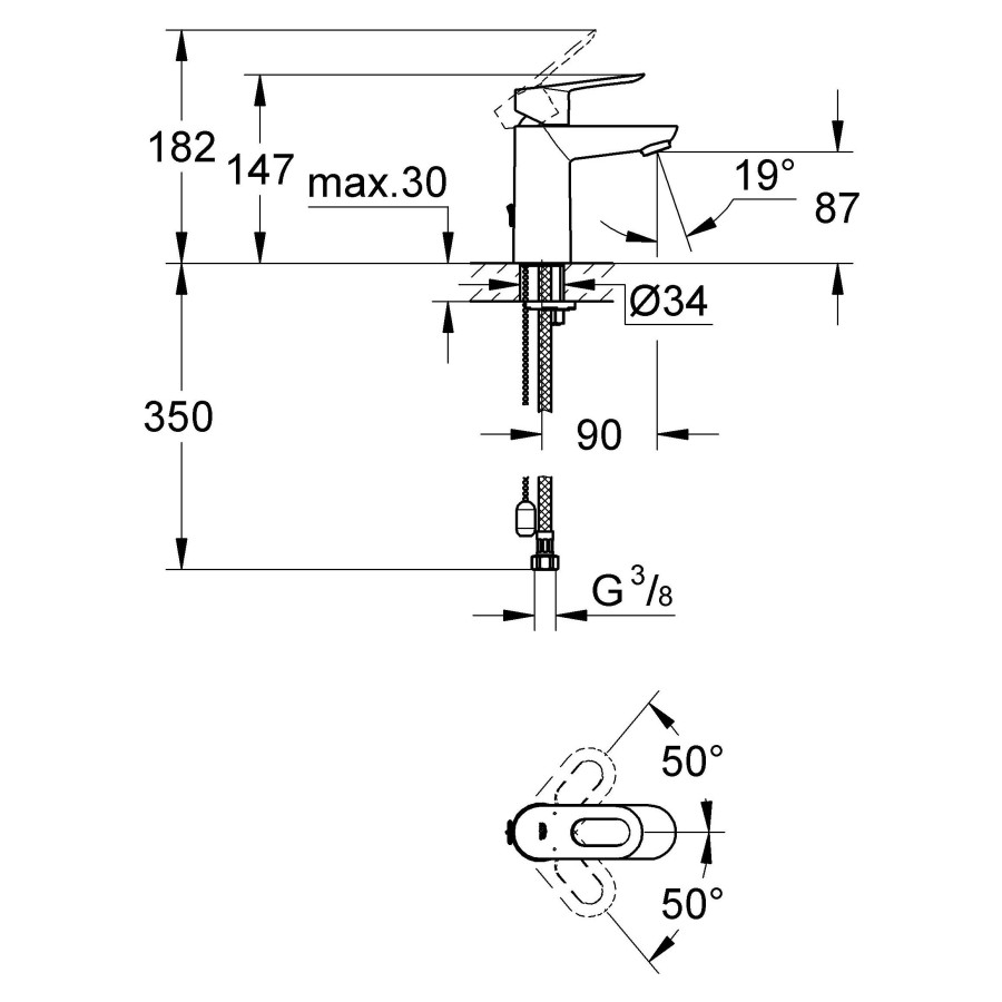 Смеситель для раковины Grohe BauLoop 23336000