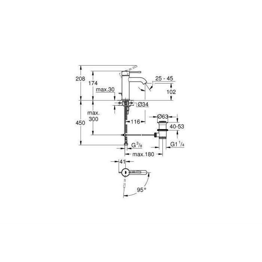 Смеситель для раковины Grohe Essence New 23591001