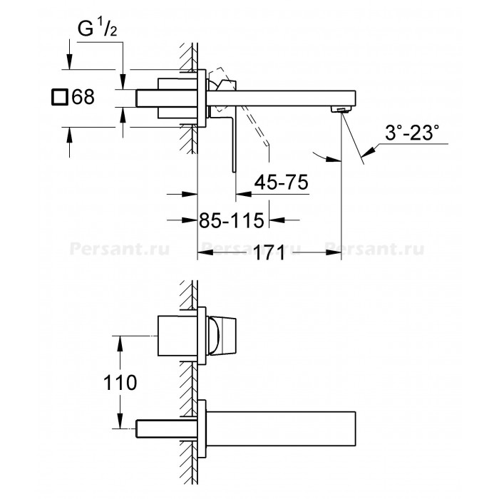 Смеситель для раковины Grohe Eurocube 19895000 хром