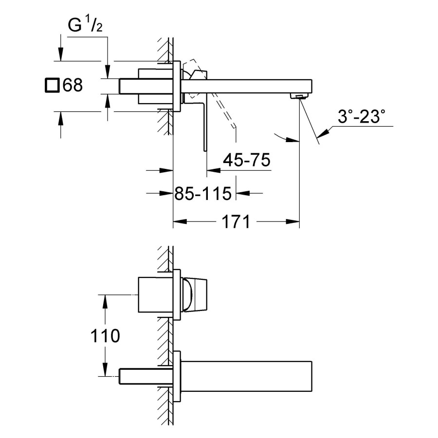 Смеситель для раковины Grohe Eurocube 19895000