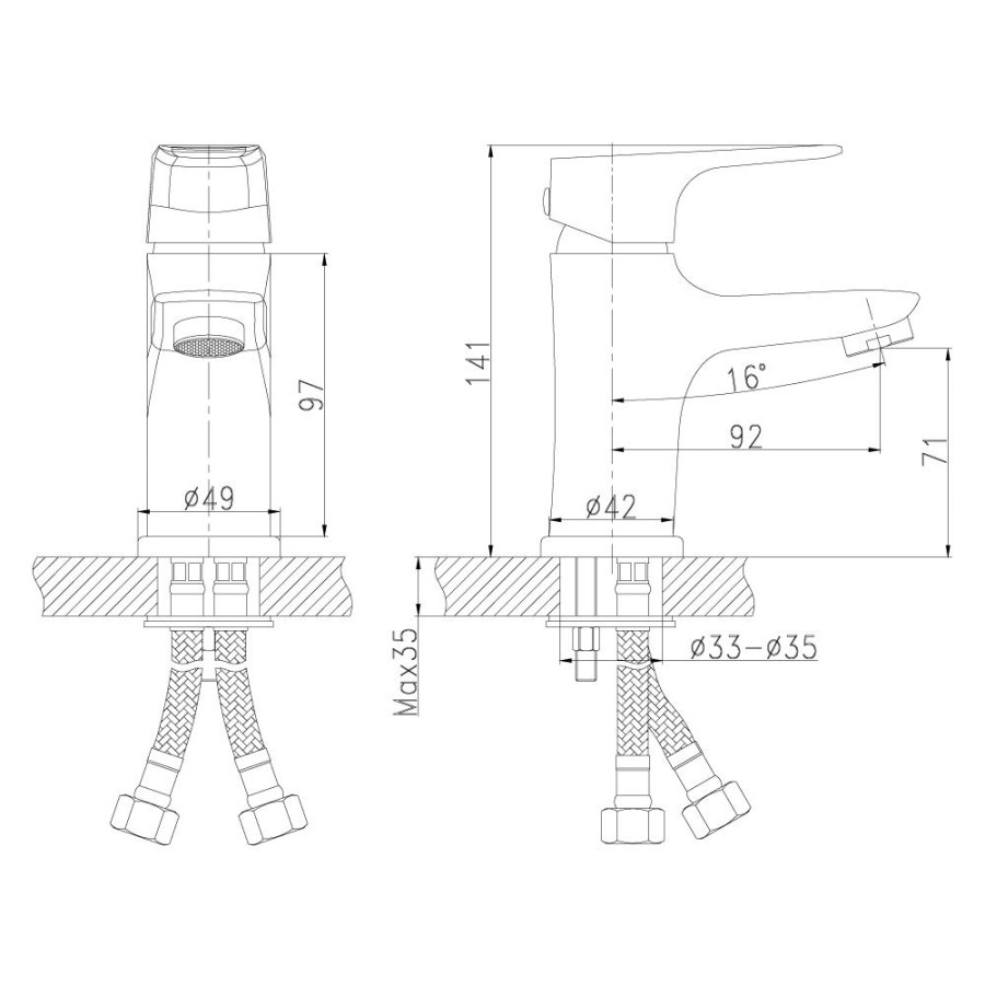 Смеситель для раковины Rossinka RS31 RS31-11