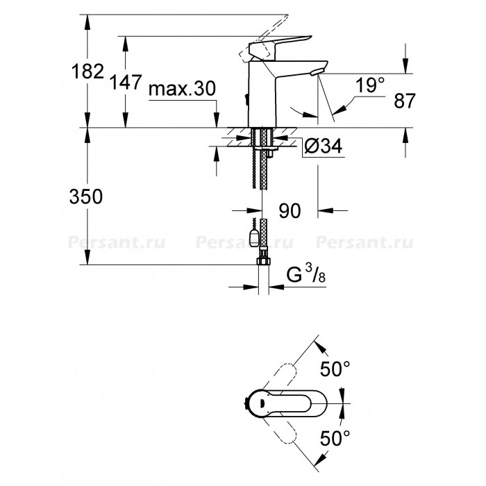 Смеситель для раковины Grohe BauEdge 23329000 хром