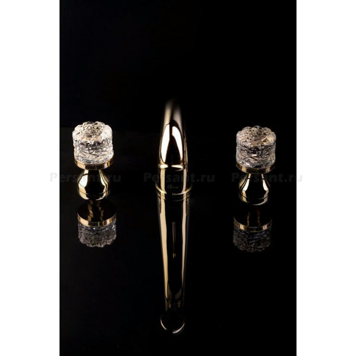 Смеситель для раковины Boheme Crystal 297-CRST золото глянцевое