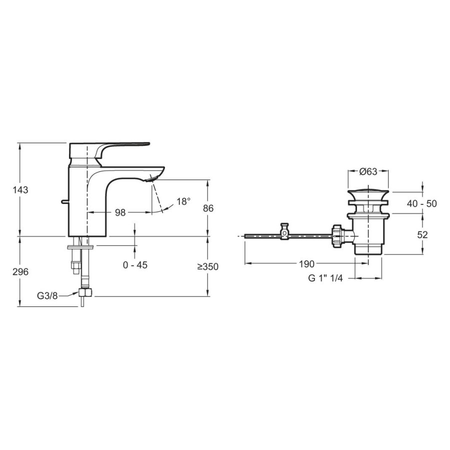 Смеситель для раковины Jacob Delafon ALEO+ E72312-CP