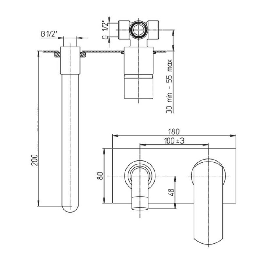 Смеситель для раковины Paini Ovo 86CR208PLMKM встраиваемый