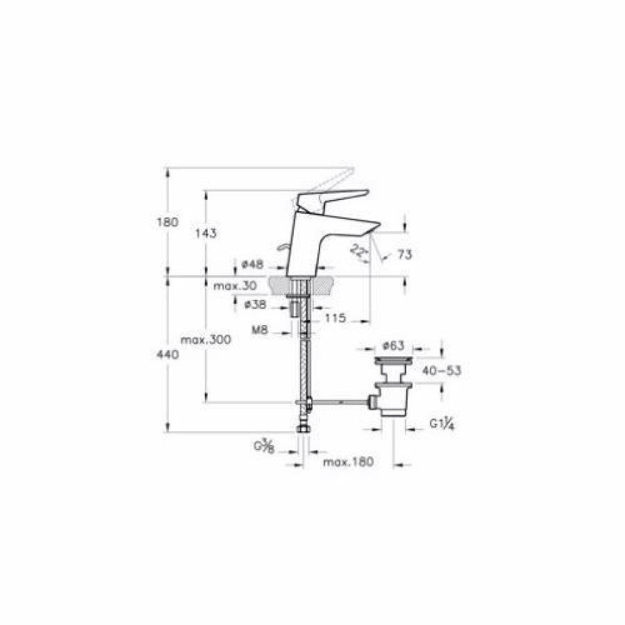 Смеситель для раковины Vitra Solid S A42440EXP