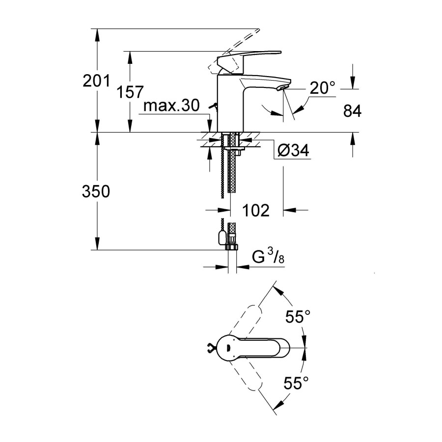 Смеситель для раковины Grohe Eurostyle Cosmopolitan 3355720E