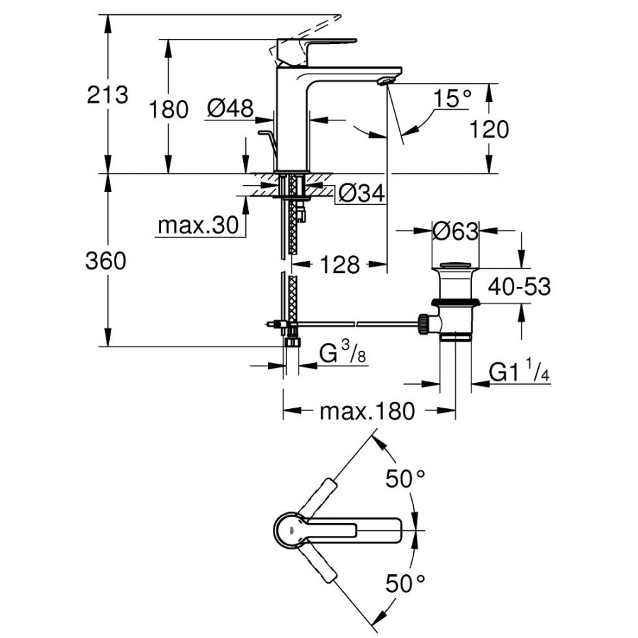 Смеситель для раковины GROHE Lineare 32114001