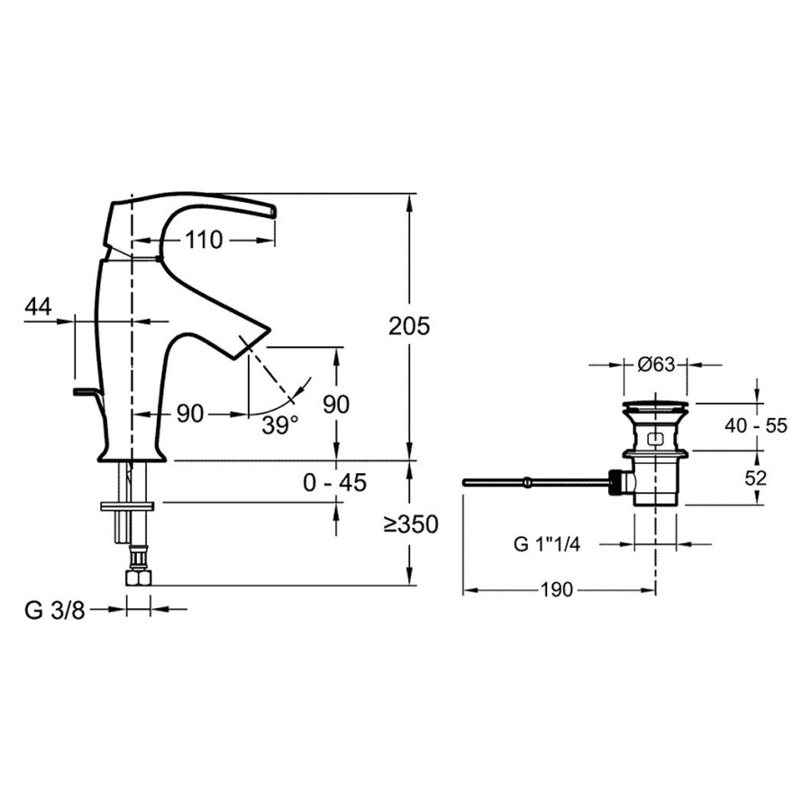 Смеситель для раковины Jacob Delafon SYMBOL E72680-CP