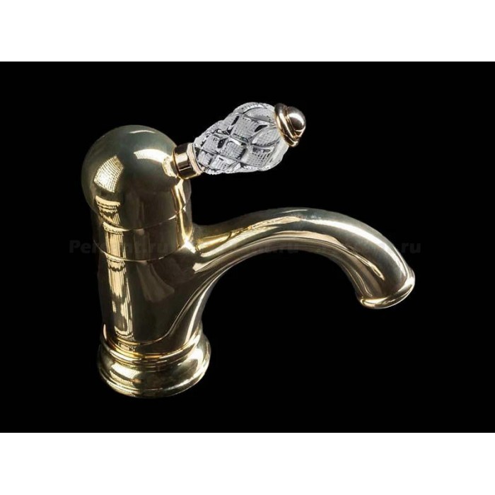 Смеситель для раковины Boheme Crystal 281-CRST золото глянцевое
