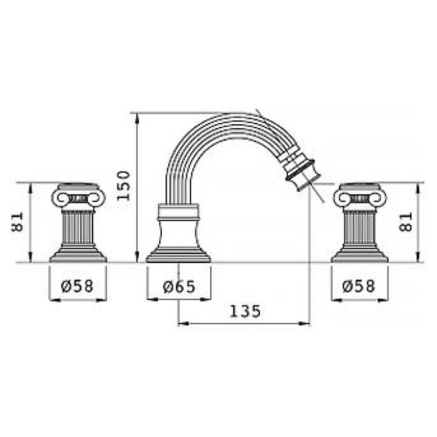 Смеситель для биде Cezares Olimp OLIMP-BBS2-02-Sw