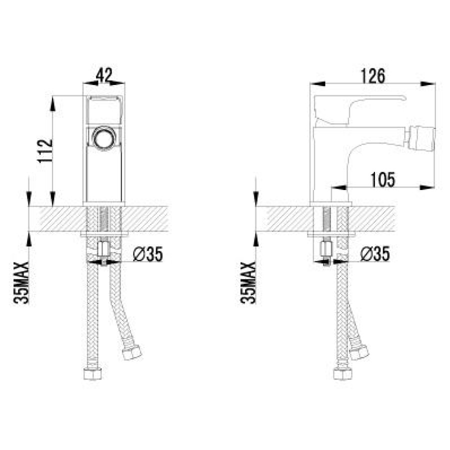 Смеситель для биде Lemark plus Factor LM1608C