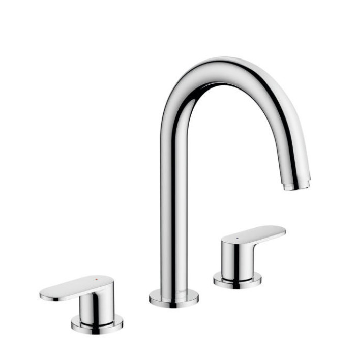 Смеситель для раковины hansgrohe Vernis Blend 71553000, на 3 отверстия, со сливным гарнитуром, хром