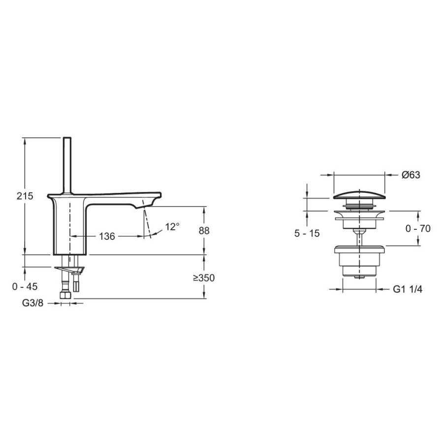 Смеситель для раковины Jacob Delafon STANCE E14760-CP