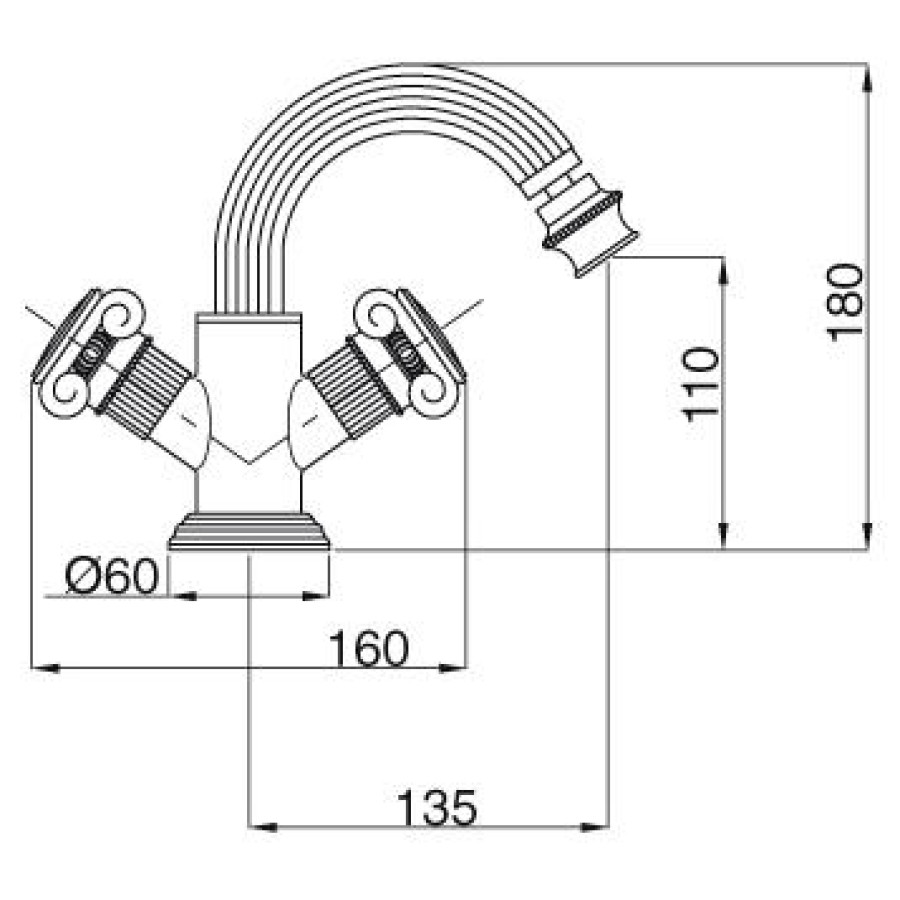 Смеситель для биде Cezares Olimp OLIMP-BS2-02-M