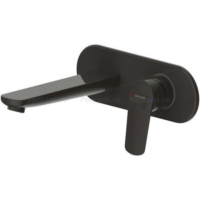 Смеситель для раковины Bravat Rhein P8429564BW-ENG встраиваемый, черный матовый