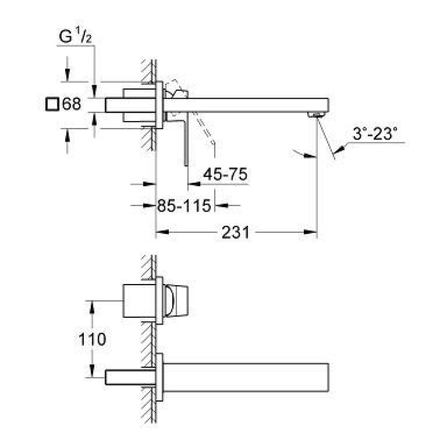 Смеситель для раковины GROHE Eurocube 23447000