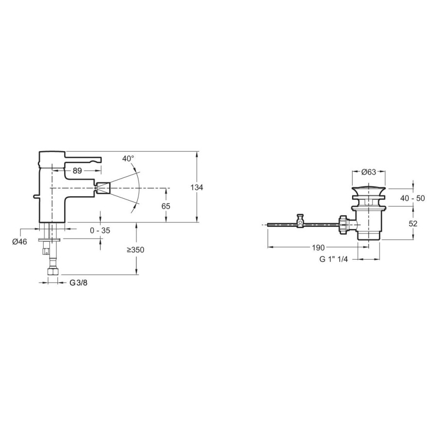 Смеситель для биде Jacob Delafon CUFF E37045-CP