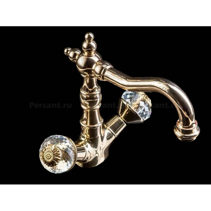 Смеситель для раковины Boheme Flora 292-FL золото глянцевое