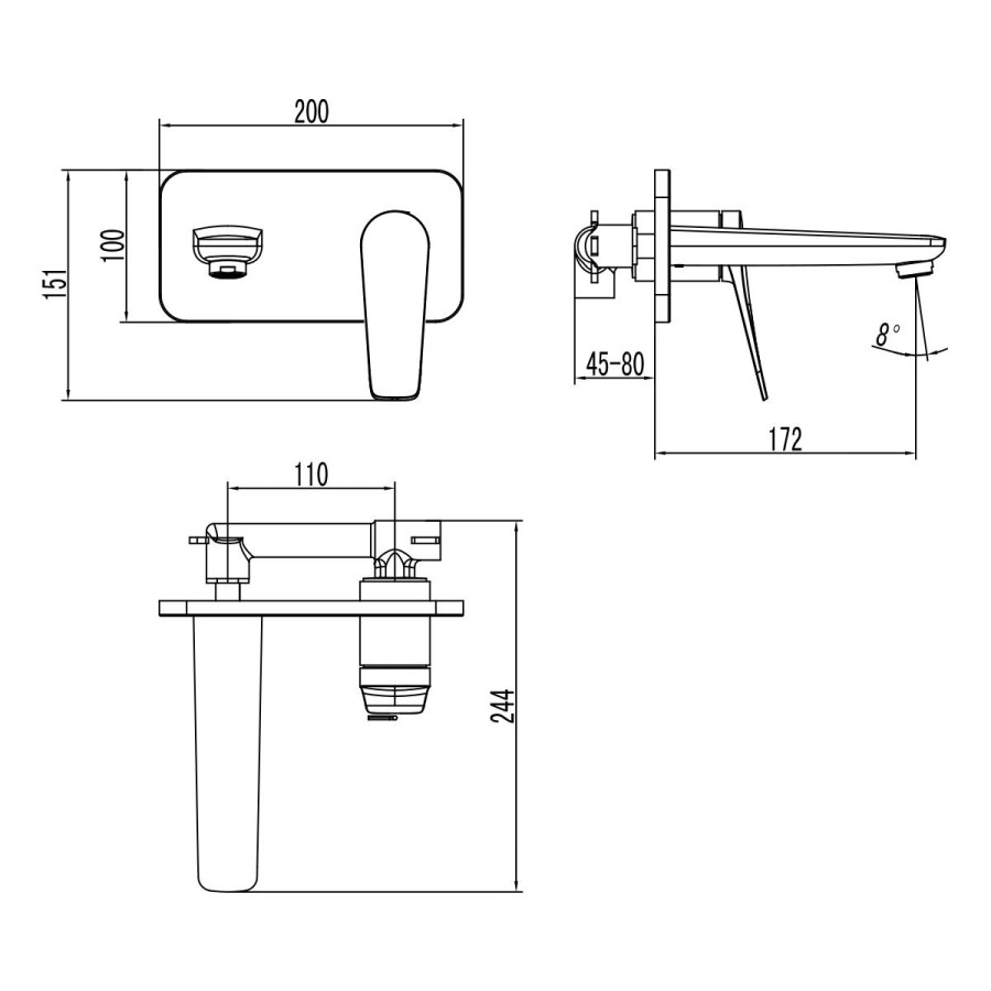 Смеситель для раковины Lemark Bronx LM3726BL черный