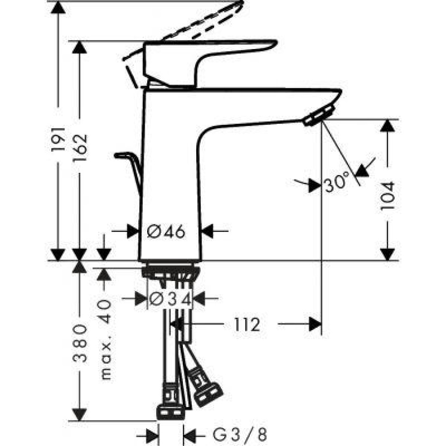 Смеситель для раковины hansgrohe Talis E 71710670 матовый черный