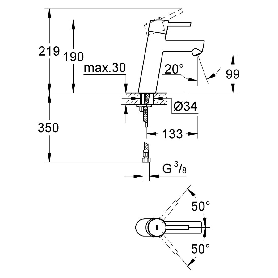 Смеситель для раковины Grohe Concetto New 23451001