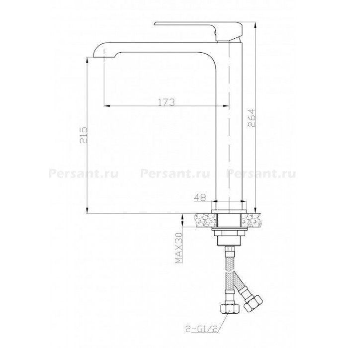 Смеситель для раковины BelBagno DORY DOR-LMC-CRM