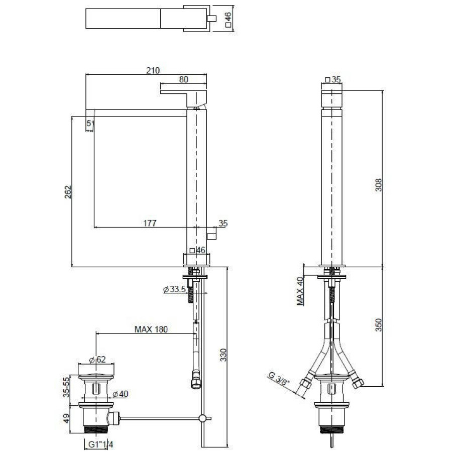 Смеситель для раковины Cezares UNIKA-LC-03/24-W0