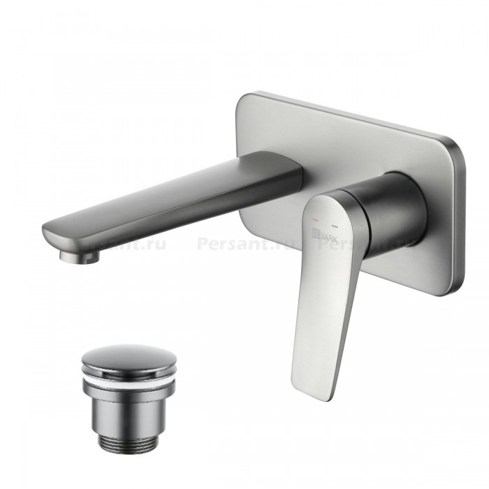 Смеситель для раковины Lemark Bronx LM3726GM встраиваемый, графит