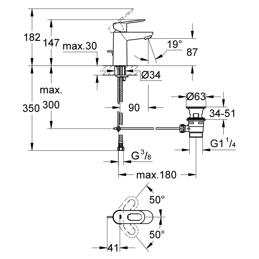 Смеситель для раковины Grohe BauLoop 23335000