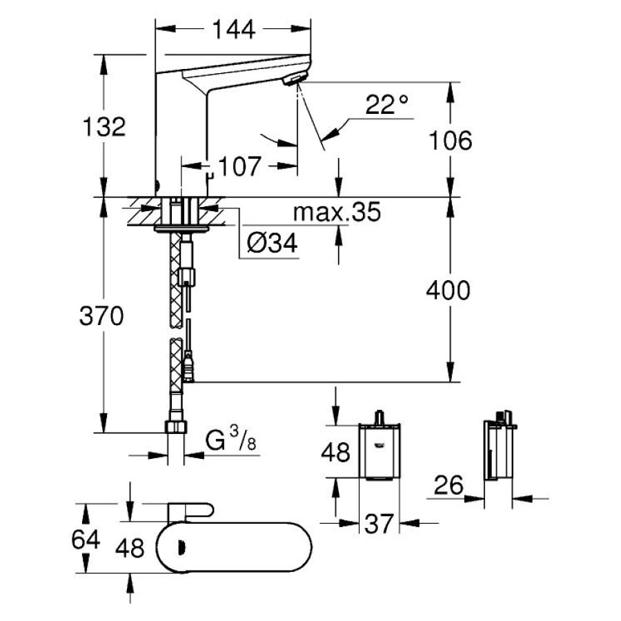 Смеситель для раковины Grohe Eurosmart Cosmopolitan E 36327001