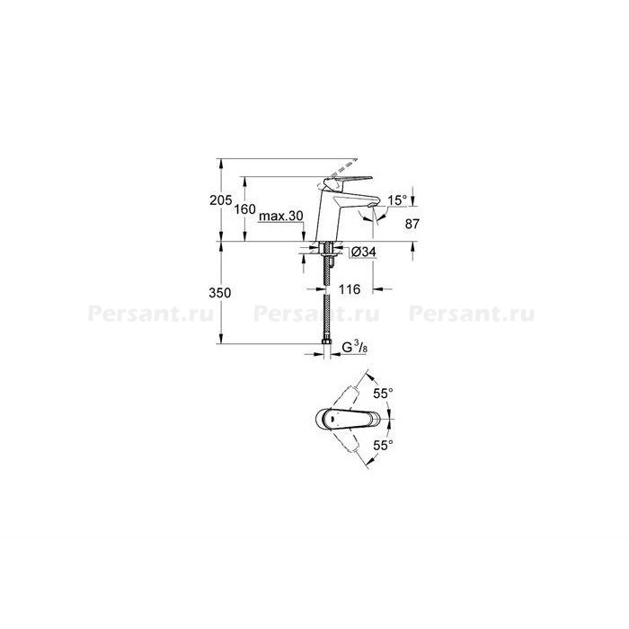 Смеситель для раковины Grohe Eurodisc Cosmopolitan 3246920E хром