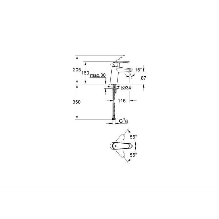 Смеситель для раковины Grohe Eurodisc Cosmopolitan 3246920E