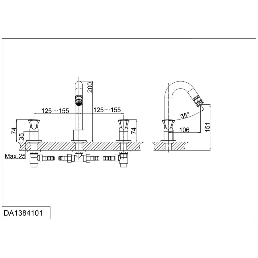 Смеситель для раковины D&K Hessen Grimm DA1384101 хром