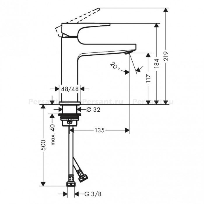 Смеситель для раковины Hansgrohe 32507670 черный матовый